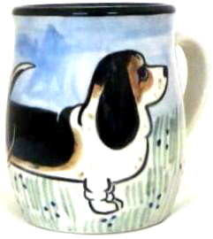 Bassett Hound Tri Color -Deluxe Mug - Click Image to Close